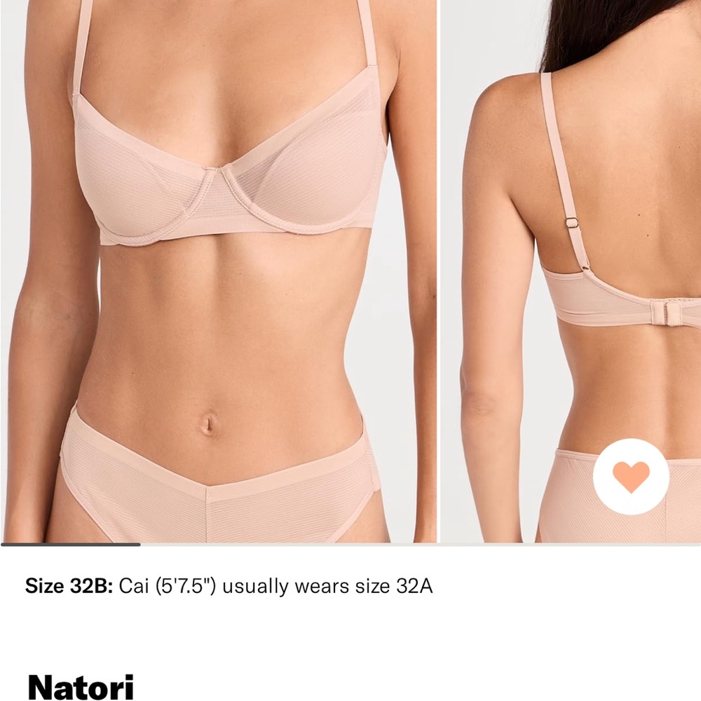 Natori Sheer Ribbed Underwire Bra - nude color
